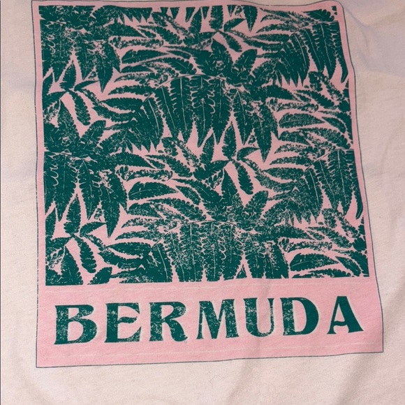 Summer Sale: Modern Lux White Tee with Green and Pink Bermuda Design - Picture 2 of 6